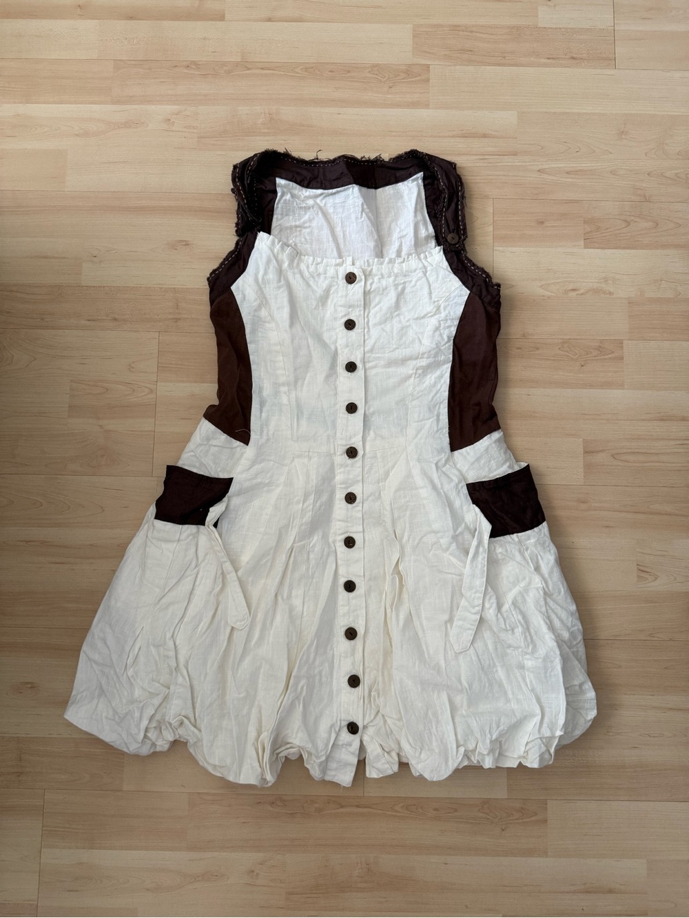 Bubble skirt dress from Japan slightly distressed white and brown